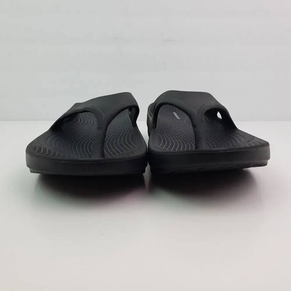 Aerosoles Mens Sz 8 Womens Sz 10 Black Slip On Recovery Thong Flip Flop Sandals